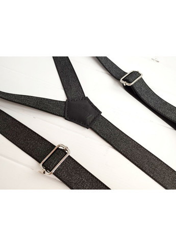 Підтяжки на ґудзиках сіро-чорні Major Style (357206629)