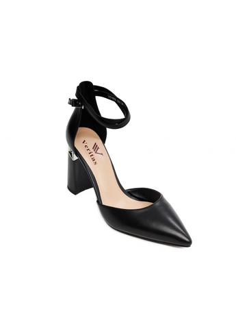 Черные кожаные босоножки 4221 Veritas с ремешком