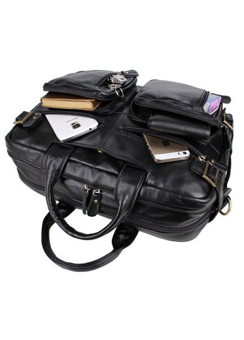 Сумка чоловіча шкіряна через плече 14219 трансформер Чорний Vintage (302009240)