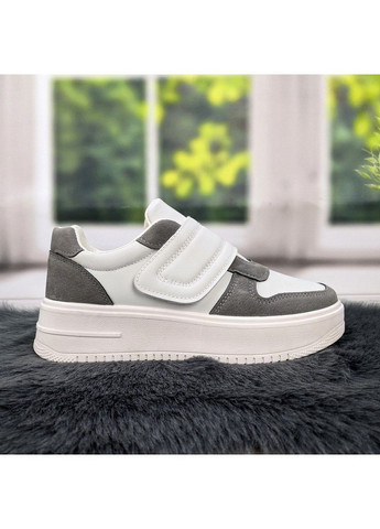 Кроссовки женские демисезонные на липучках LB серые демисезоны (284116769)