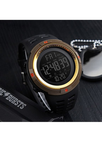 Годинники електронні спортивні для чоловіків чорні золоті з будильником та секундоміром ProDobro (367267550)