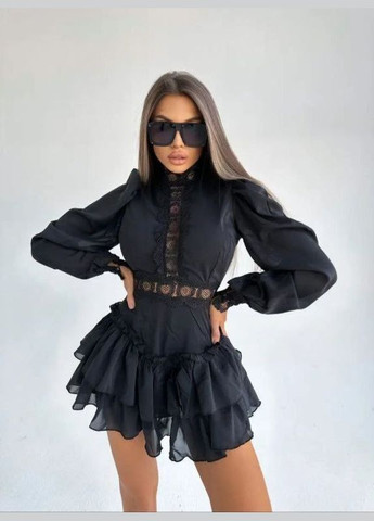 Чорна святковий сукня No Brand однотонна