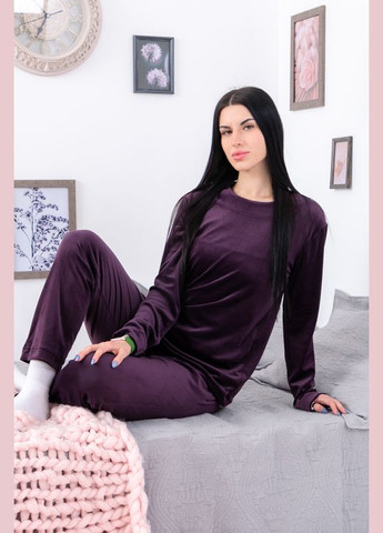 Фиолетовая зимняя пижама женская кофта + брюки Носи своє