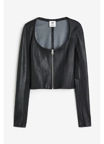 Чорна топ шкіряний H&M
