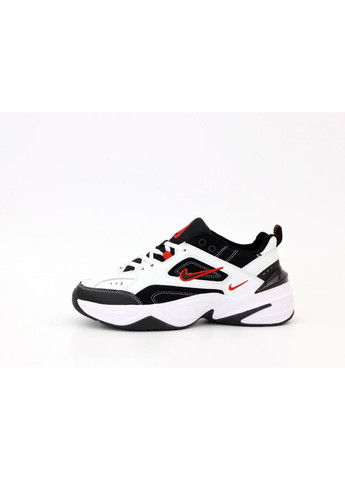 Черные демисезонные кроссовки мужские nike m2k tekno black white «red logo» найк м2к текно No Brand