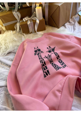 Рожевий світшот жіночий oversize — замір в описі Vione малюнок без декору (368708807)