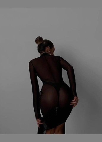 Черное пляжное, повседневный, кэжуал женское платье силуэтная FINO Mode