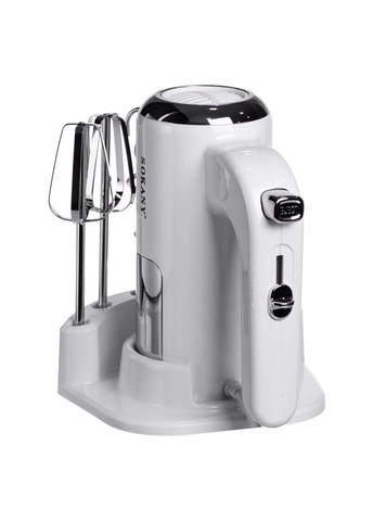 Миксер ручной 2 насадки венчики и крюки для теста белый SK-02025 Sokany (370974568)