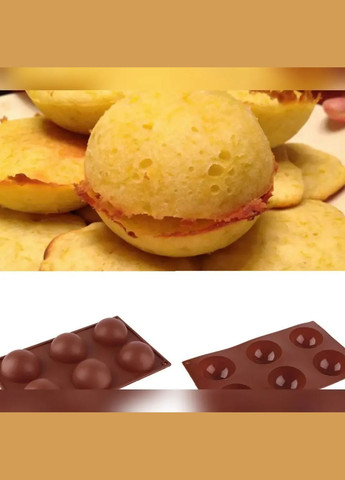 Форма силіконова на планшеті на півсфери на 6 шт. для цукерок, шоколаду, міні тортиків, желе 29х17 см Фіолетовий Kitchen Master (301796693)