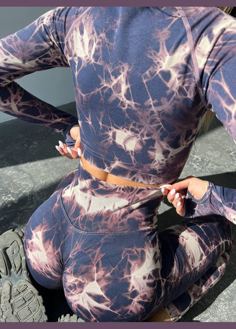 Легінси з мармуровим принтом фіолетового кольору, розмір M Trends (330757112)