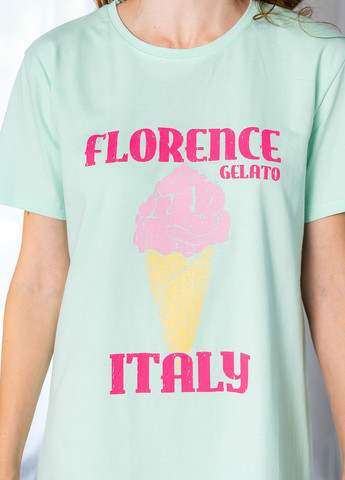 Мятная рубашка с рисунком Lucci