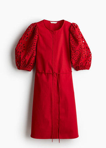 Красное кэжуал платье H&M однотонное