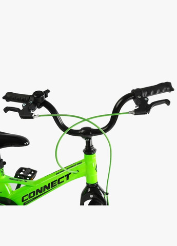 Велосипед Connect двоколісний 14 дюймів з додатковими колесами Салатовий (MG-14155) Corso (316259367)