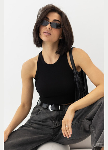 Женская майка-топ в рубчик из эластичного трикотажа Lurex — 324828125