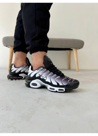 КРОССОВКИ ЖЕНСКИЕ NIKE TN BLACK WHITE НАЙК АИР МАКС ТН ПЛЮС No Brand чёрные демисезоны (368854834)