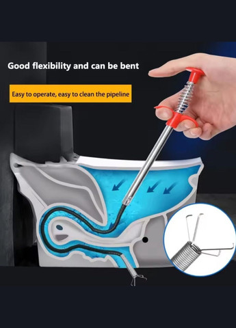 Каналізаційний трос з гнучким стержнем і металевими лапами для очищення труб CRAB 55 No Brand (326065955)