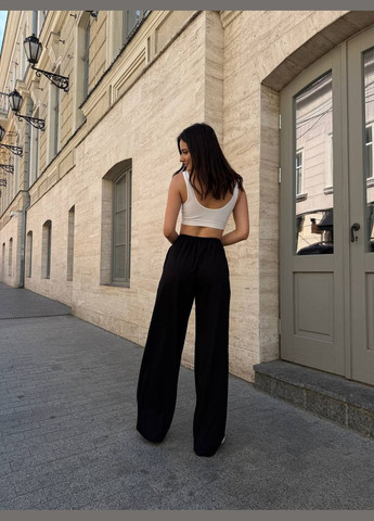 Женские стильные хлопковые брюки черные No Brand (346077544)