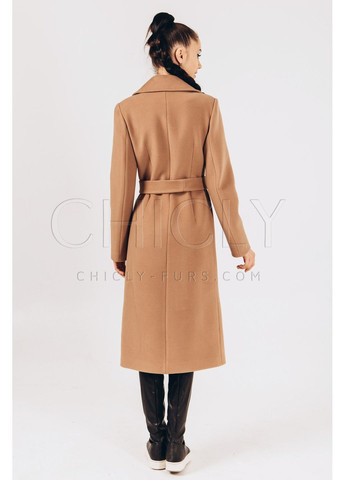 Світло-коричневе зимнє Зимове пальто з кашеміру двобортне CHICLY