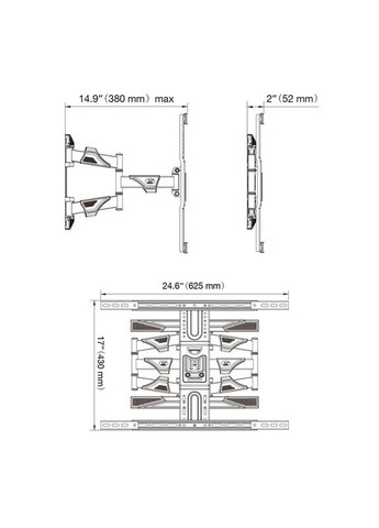 Крепление для телевизора North Bayou P6 45" - 75", наклонно-поворотный, Настенный NB (317295917)