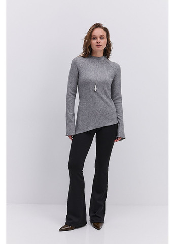 Женский трикотажный лонгслив в рубчике с асимметричным низом Arjen (363173467)