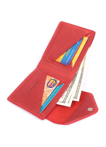 Жіночий гаманець з матової натуральної шкіри 16804 Червоний Grande Pelle (292920537)