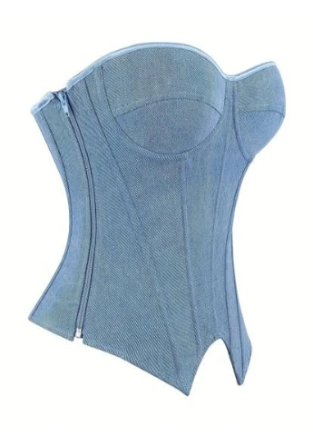 Женский джинсовый корсет с чашками (Арт. 2906) No Brand (394967680)