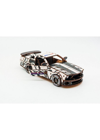 Дерев'яний 3D конструктор "Muscle car GT" Puz-00639, 162 деталі, білий PuzzleOK (327321760)