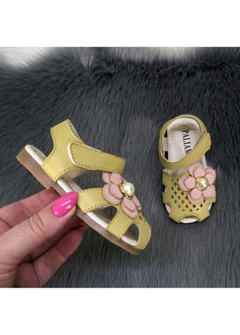 Желтые босоножки сандалии детские для девочки Paliament