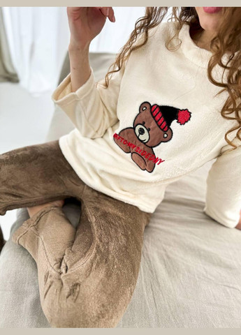 Бежевая зимняя пижама женская бежевая xs (2733) GT