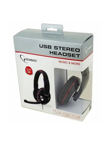 Навушники MHS-001 Black, стерео, довжина кабелю 1.8 м, чутливість 105 дБ Gembird (354735119)