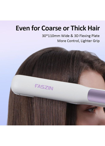 Іоновий випрямляч для волосся Faszin IN11-C002 титанова плойка з 2x швидким нагріванням біла No Brand (353746106)