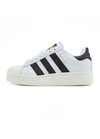 Черные демисезонные кроссовки мужские adidas superstar white black platform адидас суперстар No Brand