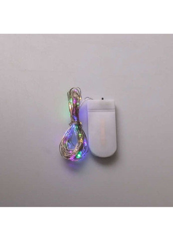 Світлодіодна гірлянда Роса 5 метрів на батарейках 50 led нитка на білому дроті мультиколор 50L5MWML Jooki (362672731)