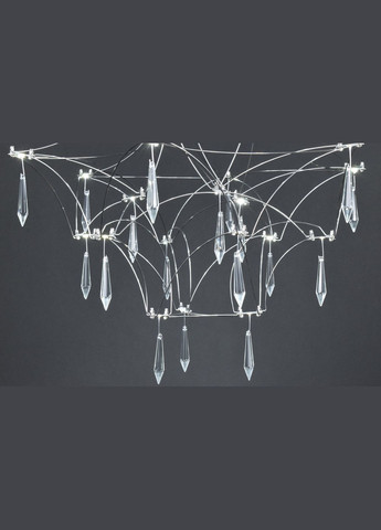 Люстра світлодіодна підвісна LED світильник для квартири на стелю лед 27873 Хром 65-180х60х60 см. Sunnysky (364767488)