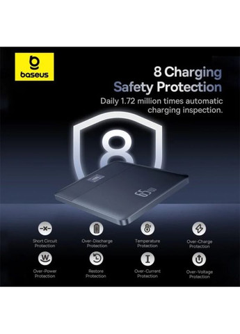 Зовнішній акумулятор Blade2 Fast-Charging Power Bank with Digital Display Intelligent Edition 12000mAh 65W Mariana Blue Baseus (368771471)