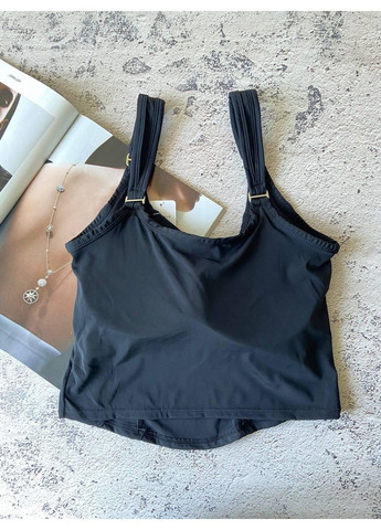 Удлиненный черный топ-майка с широкими бретелями Beisdanna (304999971)