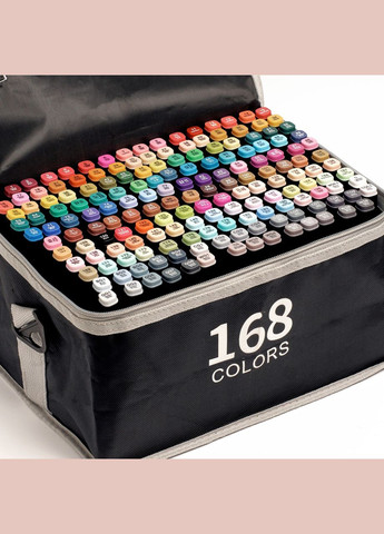 Великий набір скетч маркерів 168 кольорів Touch у чорному чохлі та Блокнот А4 для малювання у подарунок! Raven (337341904)