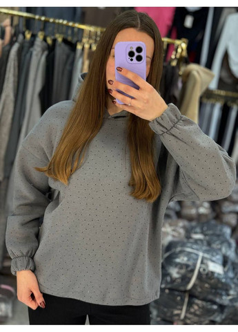 Кофта 1681 батник декорирована стразами с капюшоном,турецкая трехнить на флисе Україна (368464986)