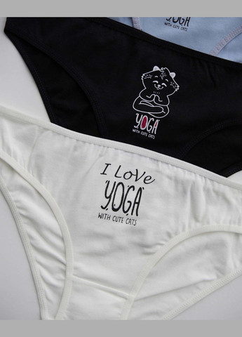 Женские трусики-слип хлпковые, микс с котиками 5 шт Nicoletta (340462232)