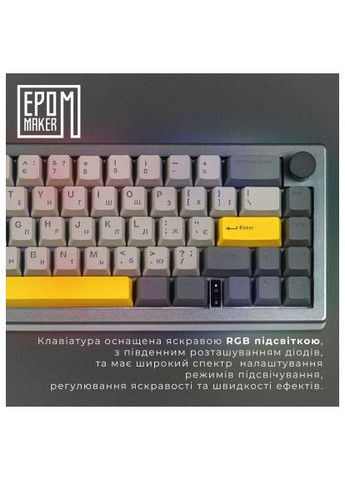 Клавиатура /Bluetooth/USB UA Black (EK68-B-BV2) EPOMAKER EK68 65 Budgerigar V2 Switch Hot-Swap RGB Wireless (364660732)