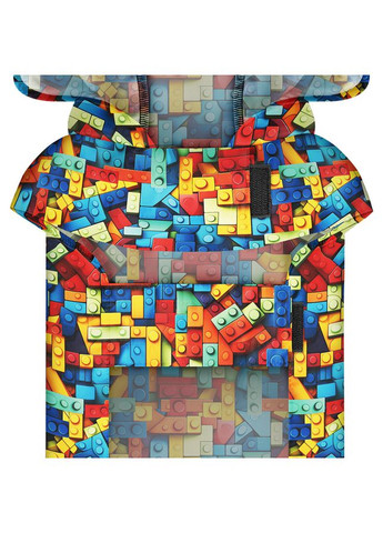 Дощовик-накидка з капюшоном для собак Clothes, малюнок "Блоки", А 23-26 см, B 30-36 см, С 15-20 см WAUDOG (322002768)