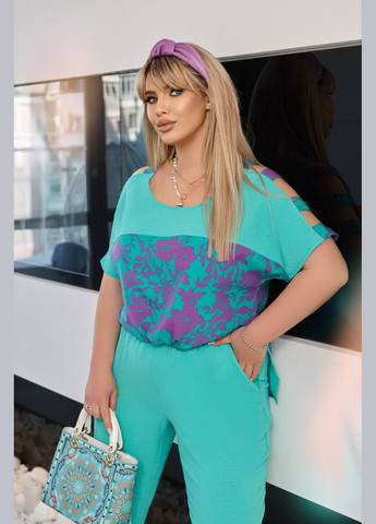 Женский костюм двойка с блузкой цвет апельсин New Trend (304991361)