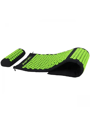 Килимок акупунктурний з валиком Аплікатор Кузнєцова 130 x 50 см SV-HK0353 Black/Green SportVida (315781152)