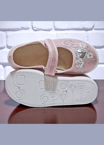 Розовые ортопедические закрытые тапочки на липучке сменка в садик для девочки валди Waldi со стразами, с вышивкой