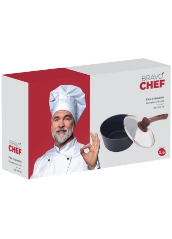 Ківш із кришкою BC-4101-18 1.6 л 18 см чорний Bravo Chef (388860392)