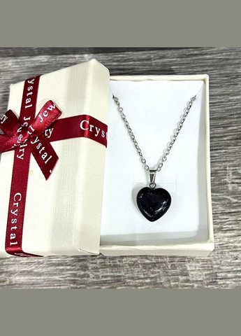 Кулон з натуральним каменем Авантюрин "Ночі Каїра" у формі міні сердечка на ланцюжку в подарунковій коробочці Овен (331291792)