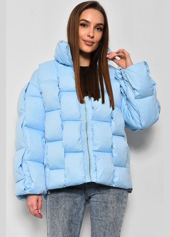 Блакитна демісезонна куртка жіноча єврозима блакитного кольору Let's Shop