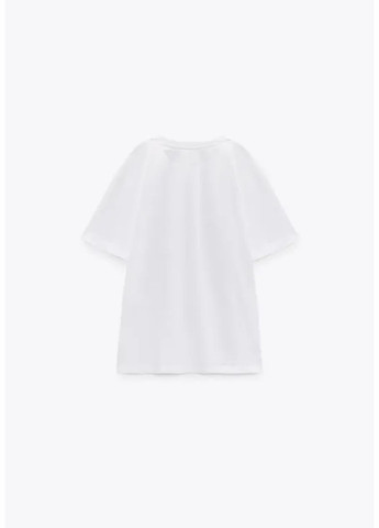 Футболка серебряная фольга с напылением оверсайз металлизированная тренд Zara - (324445135)