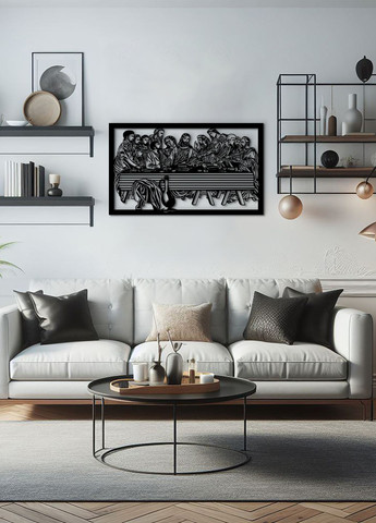 Настінний декор для кімнати, інтер'єрна картина з дерева "Тайна вечеря", оригінальний подарунок 40х25 см Woodyard (292013287)