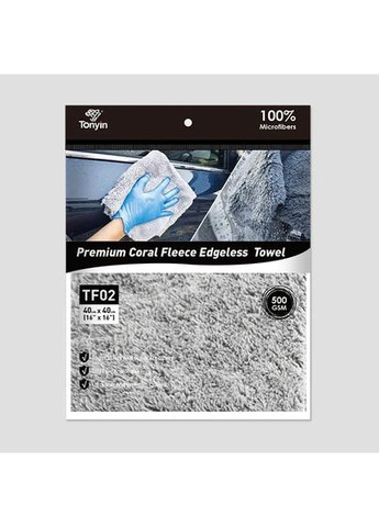 Полотенце для располировки авто Coral Fleece Microfiber Towel 40*40 см 500 г/м Tonyin (368376111)